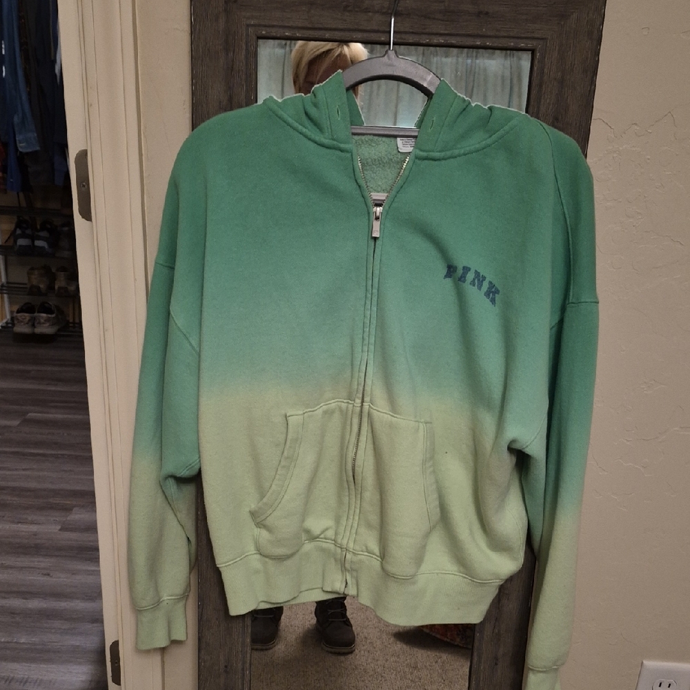 Victoria's Secret Mint Green Ombre Zip-Up Hoodie